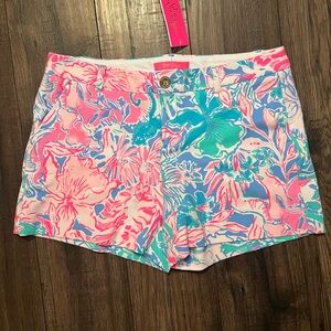 Lilly Pulitzer Callahan Knit Short in Blue Peri Viva La Lilly size 10 NWT
